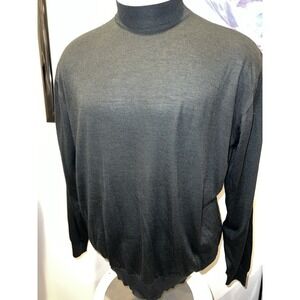 $495.00 Fred Hayman Beverly Hills Mens Black Mock Neck Pullover Sweater Size 3XL
